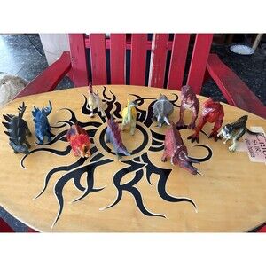 Mixed Dinosaur Toy Lot Plastic Figures T Rex Stegosaurus Triceratops Snake